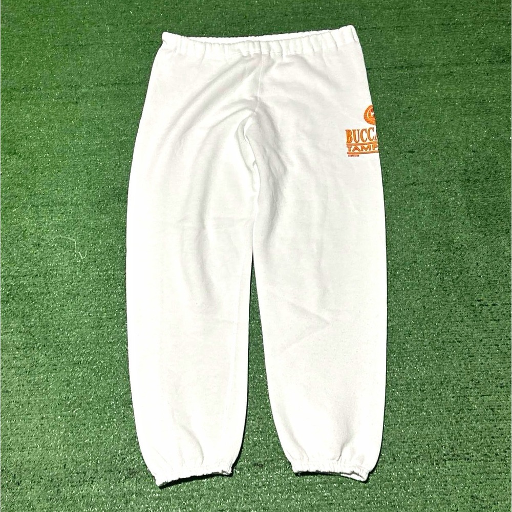 Vintage 90's Tampa Bay Buccaneers NFL 1993 White Fleece Sweatpants Size S, 36"